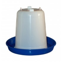 Поилка бункерная для птиц бело-синяя (6 литров)